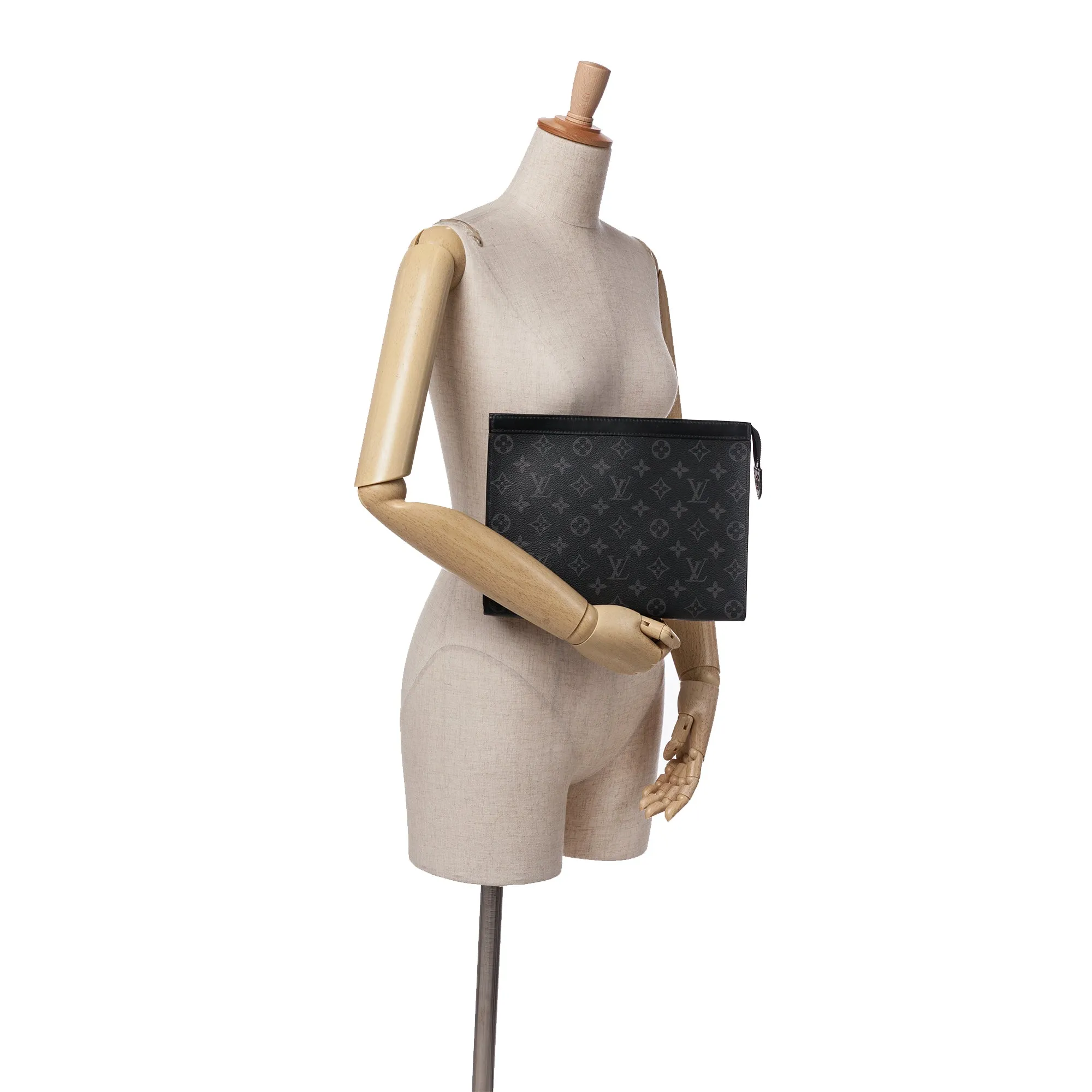 Black Louis Vuitton Monogram Eclipse Pochette Voyage MM Clutch Bag