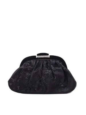 Black Sakuras Crystal Embellished Clutch