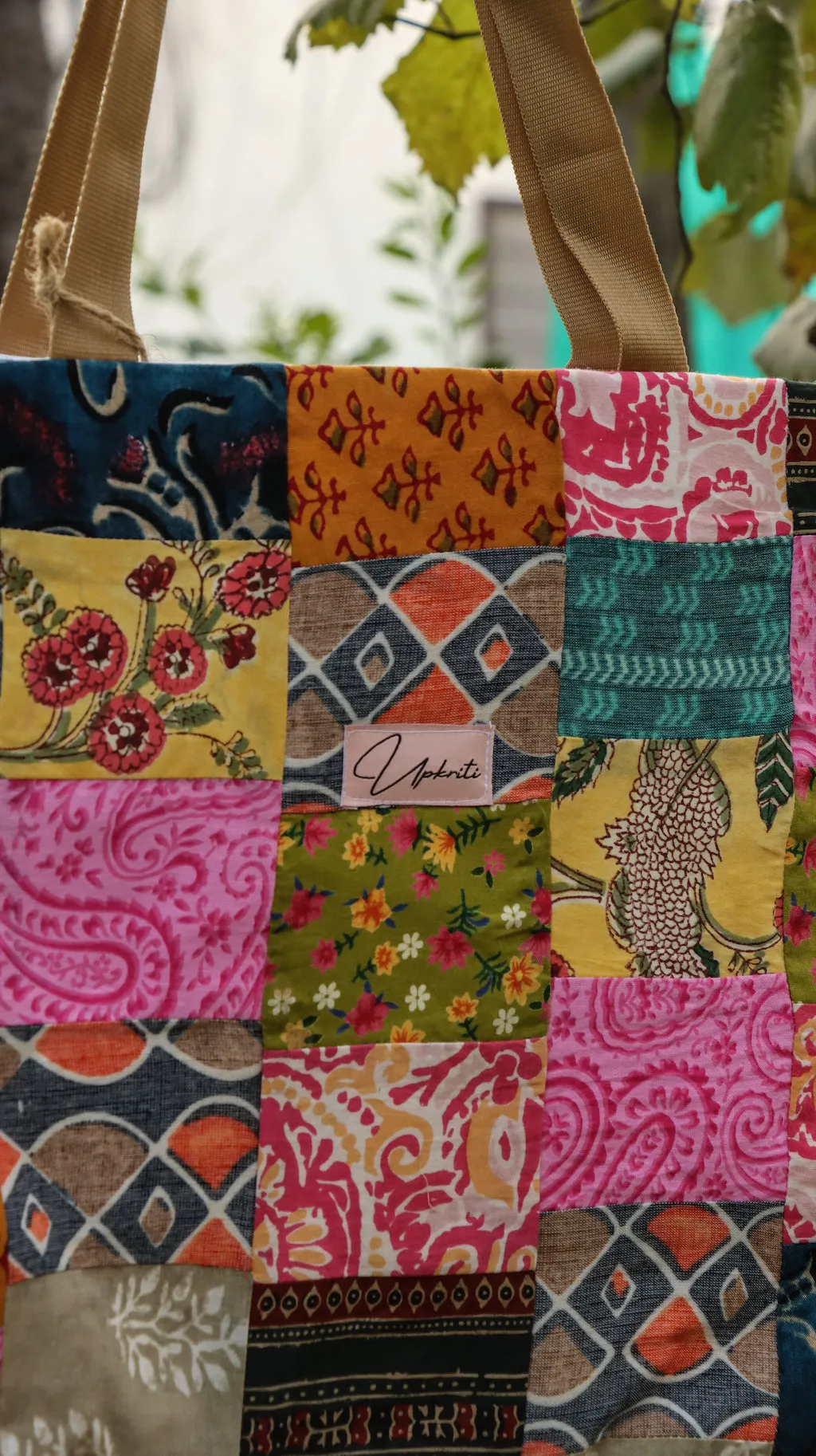 Block-Print Tote Bag