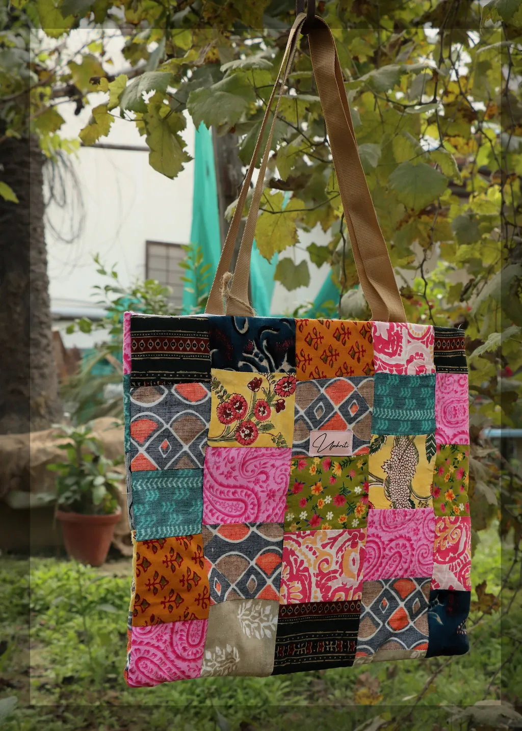 Block-Print Tote Bag