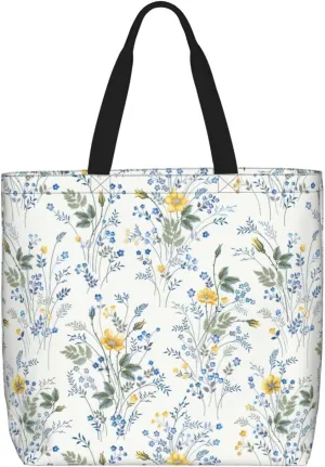 Blue Camo Print Tote Bags Reusable Grocery Bag Shoulde Bag Handbag For Office Shopping Travel Women Casual Work