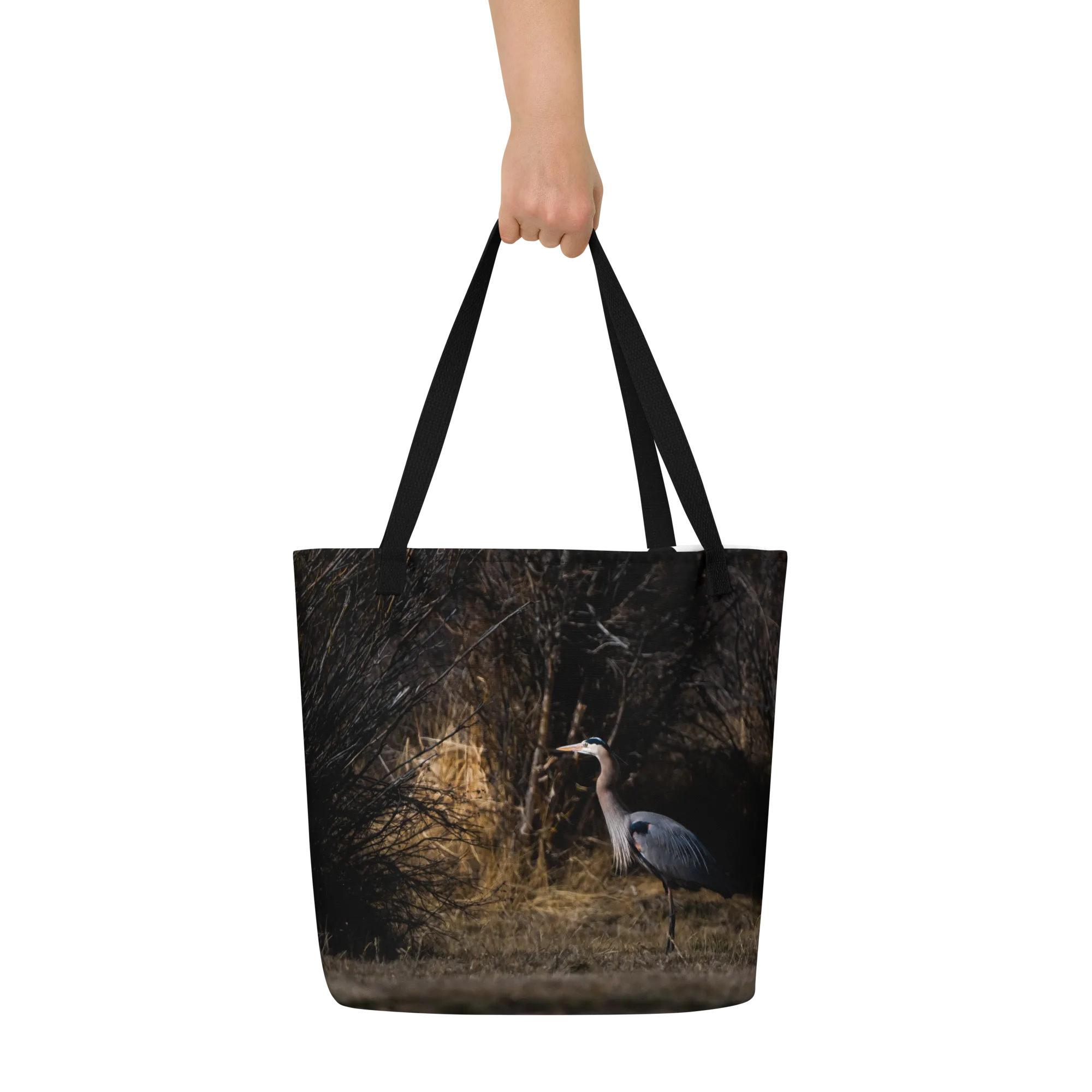 Blue Heron All-Over Print Large Tote Bag