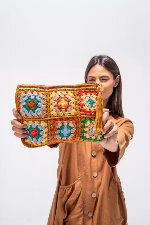 Boho Bloom Crochet Clutch