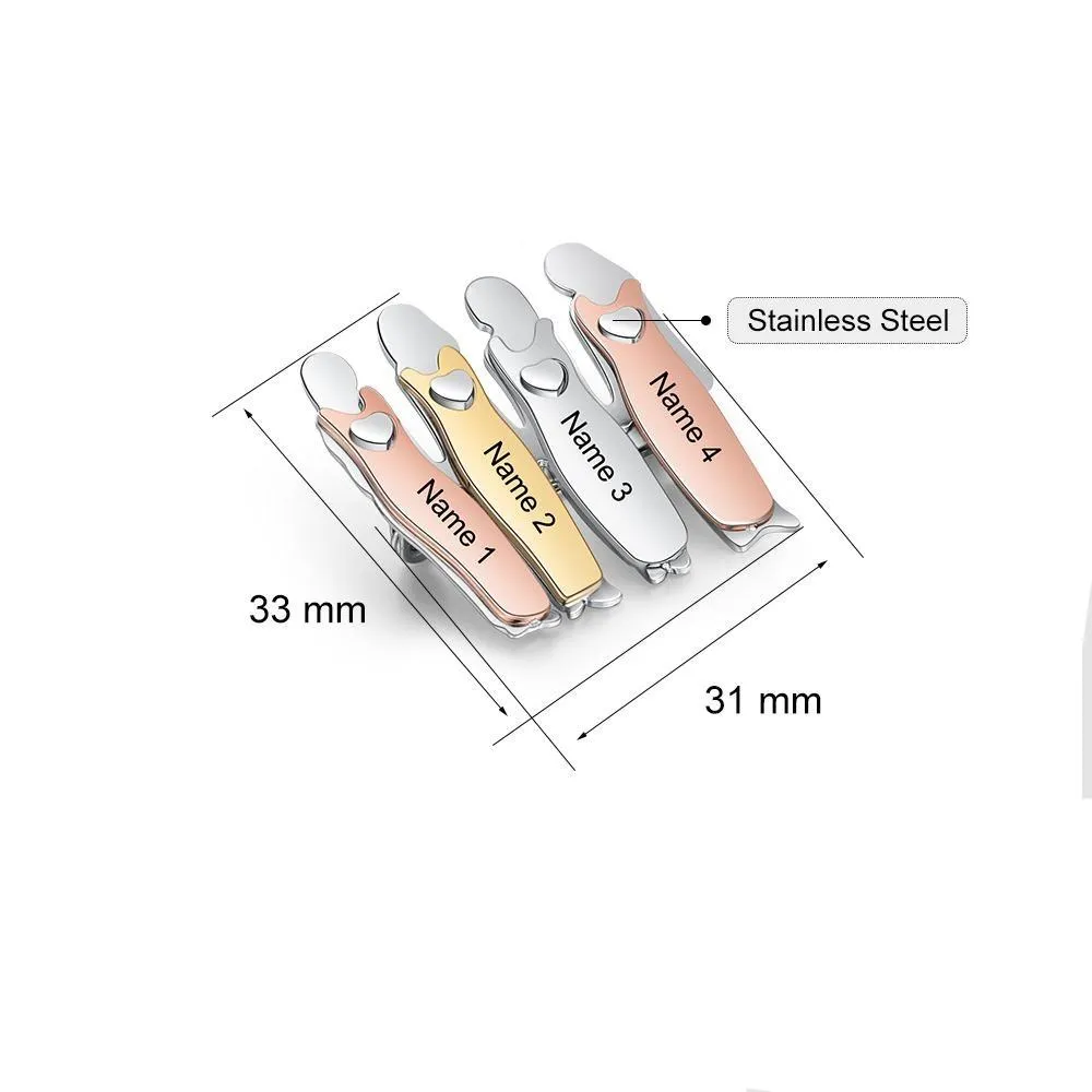 Bond Between Sister Custom Engraved Pin - Four Sisters