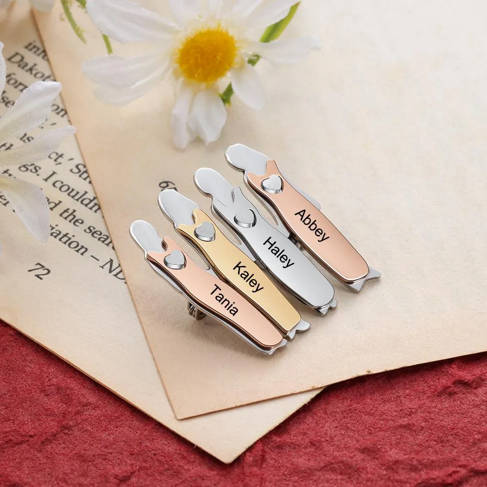 Bond Between Sister Custom Engraved Pin - Four Sisters