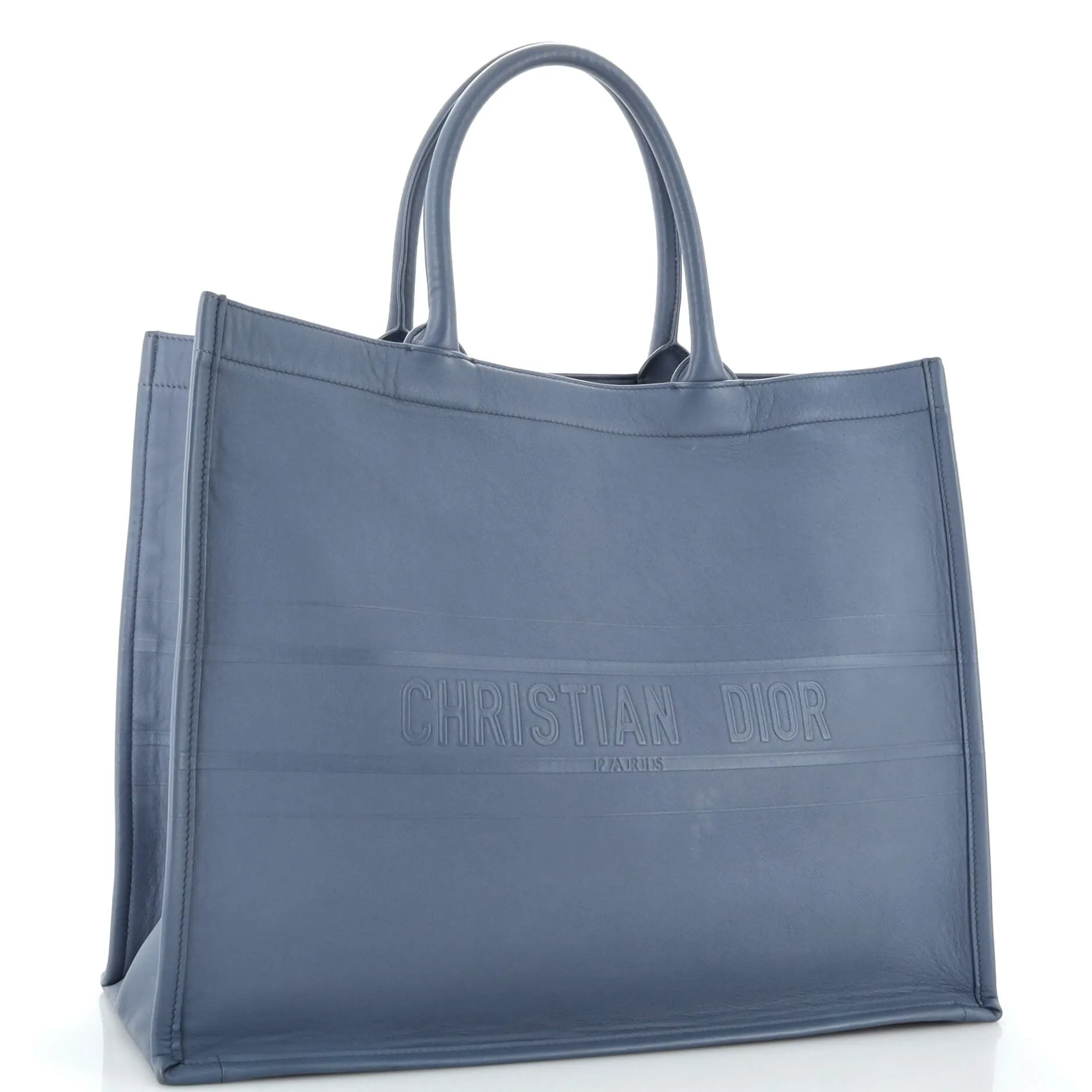 Book Tote Embossed Leather Large