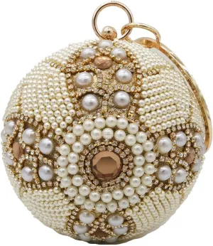 Boutique De FGG Round Ball Crystal Clutch Purse Women Formal Evening Bags Wedding Party Tassel Rhinestone Clutch Bags,Mini