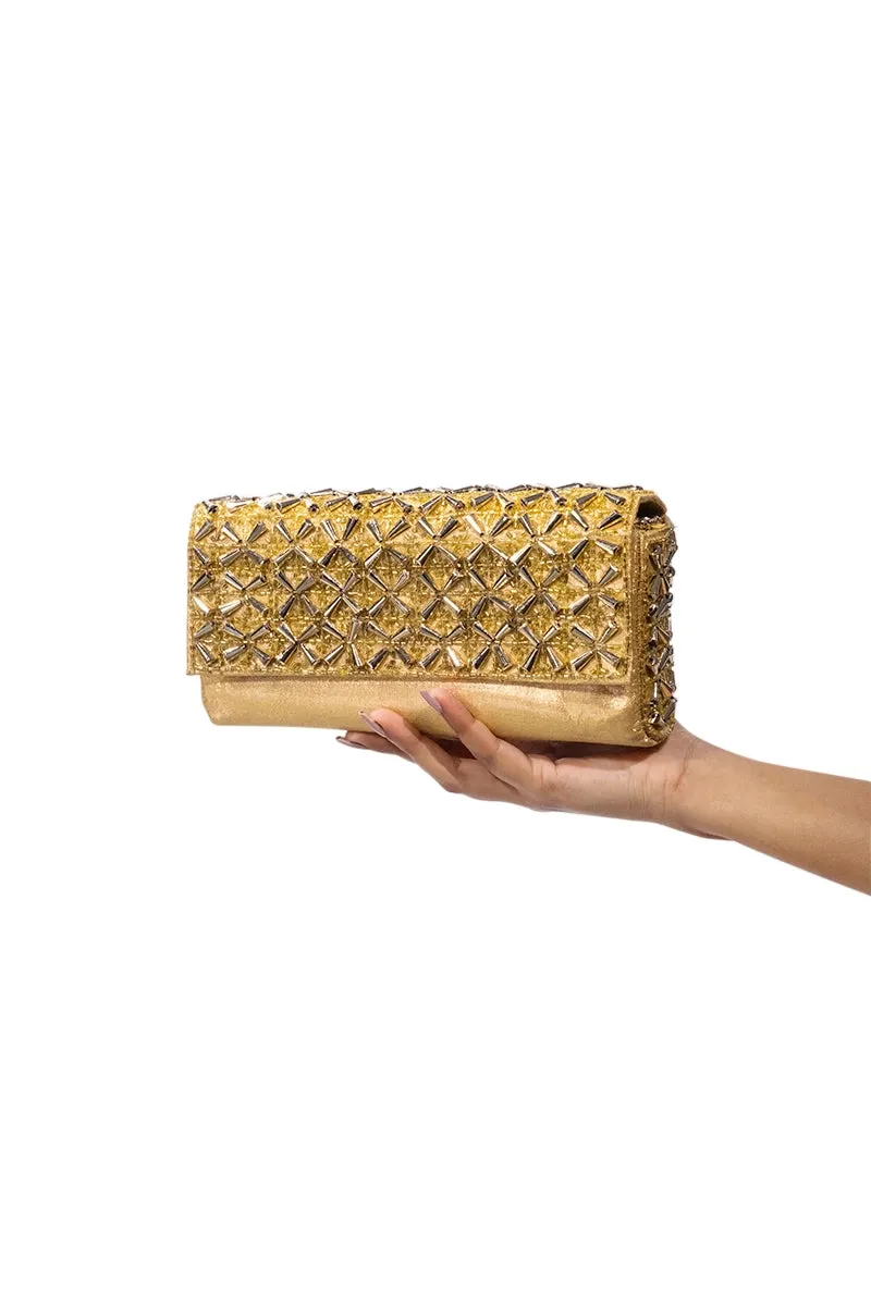 Bridal Gold Beaded Clutch