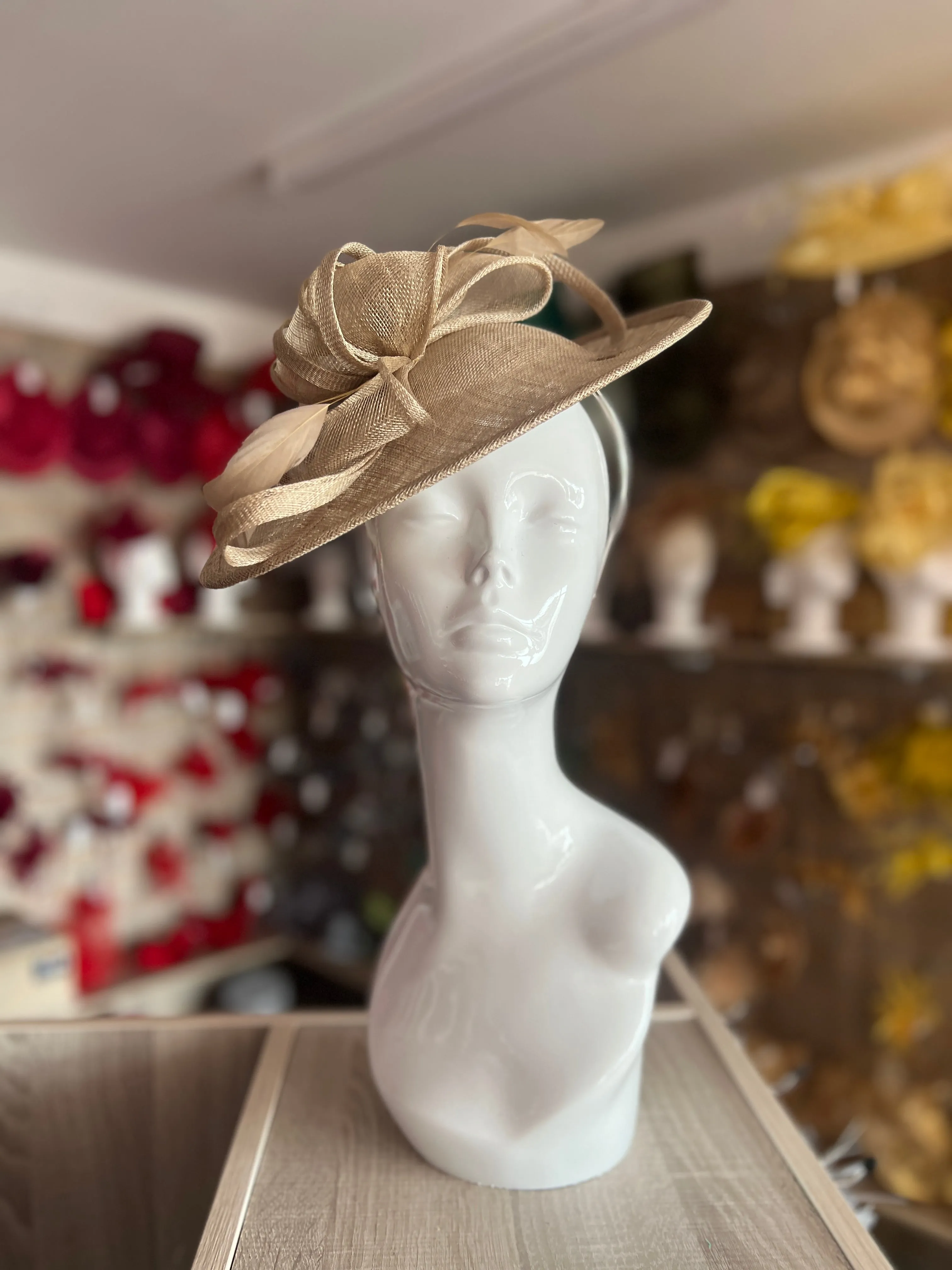 Bronze Teardrop Disc Fascinator