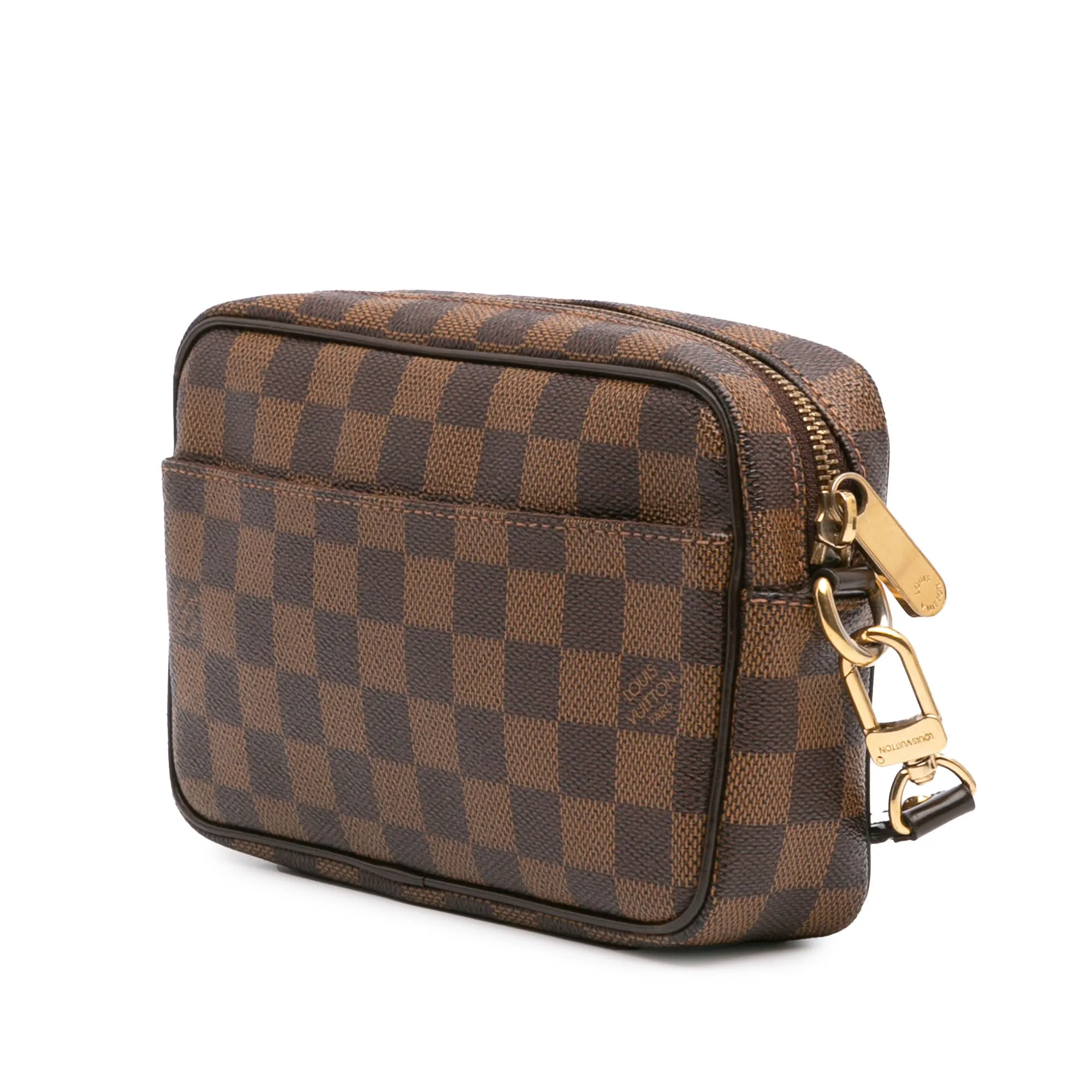 Brown Louis Vuitton Damier Ebene Pochette Billets Macao Clutch Bag