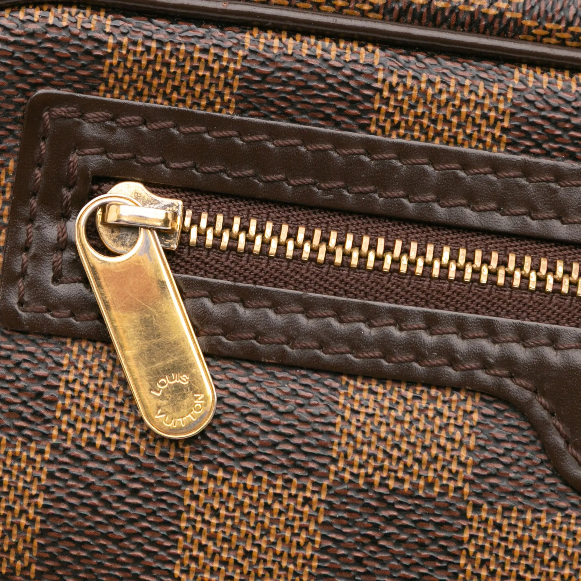 Brown Louis Vuitton Damier Ebene Pochette Billets Macao Clutch Bag