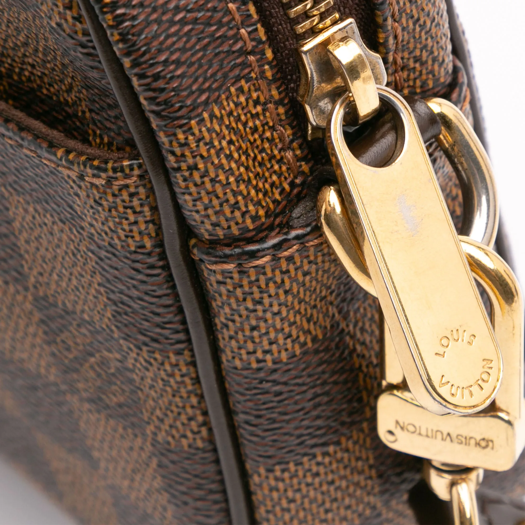 Brown Louis Vuitton Damier Ebene Pochette Billets Macao Clutch Bag