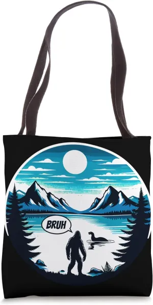 Bruh Funny Bigfoot Sasquatch Loch Ness Monster Introvert Tote Bag