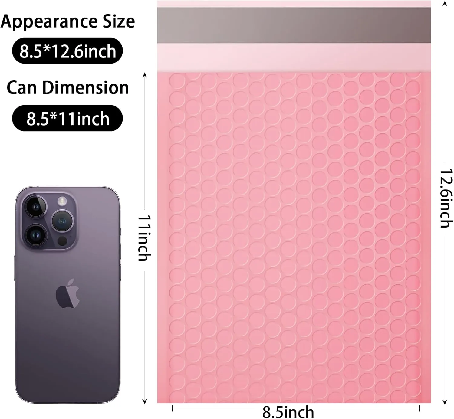 Bubble Mailers, 8.5x11 Inch Padded Bubble Mailers Pack of 50 Bubble Envelopes Opaque Self Seal Adhesive Waterproof Bags for Shipping and Packaging (Pink, 8.5x11-50Pc)