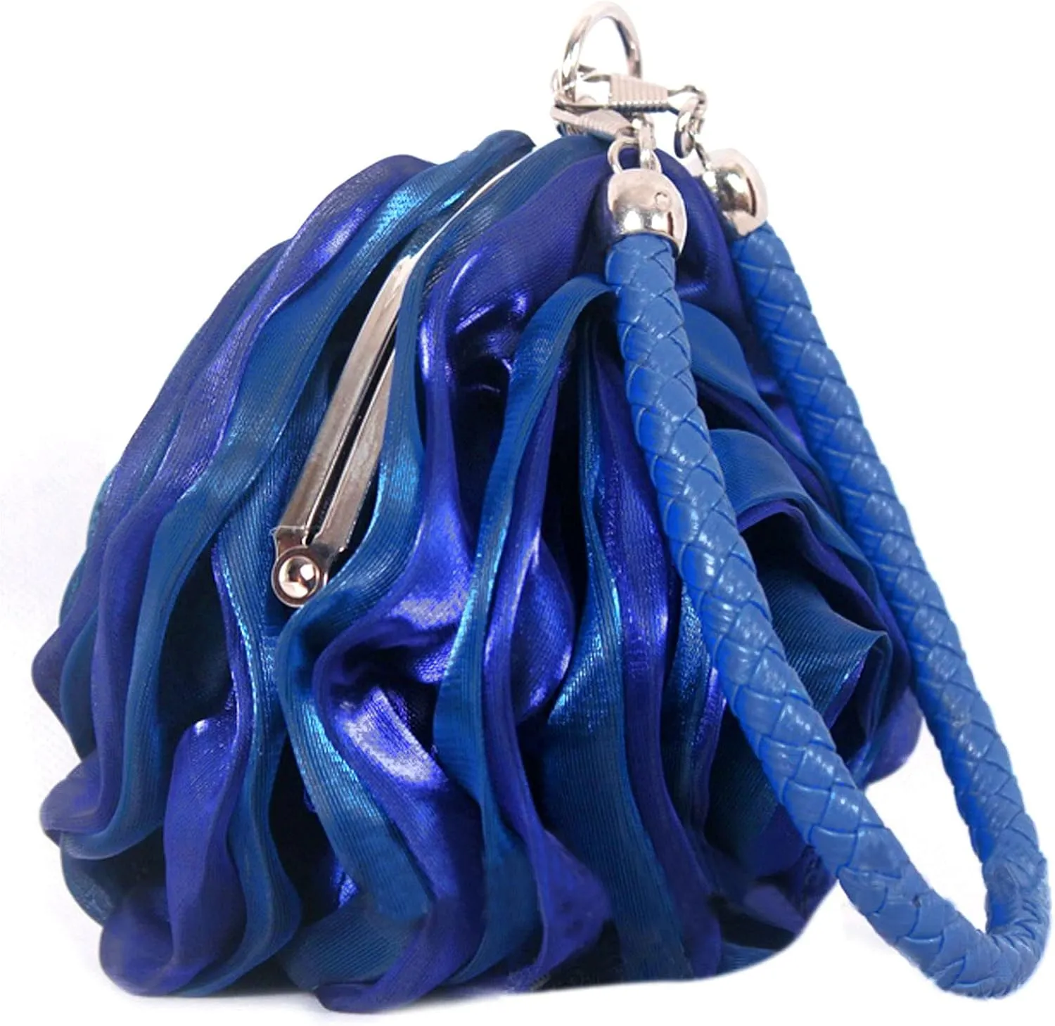 Buddy Women Rose Shaped Clutch Soft Satin Wristlet Handbag Wedding Party Purse