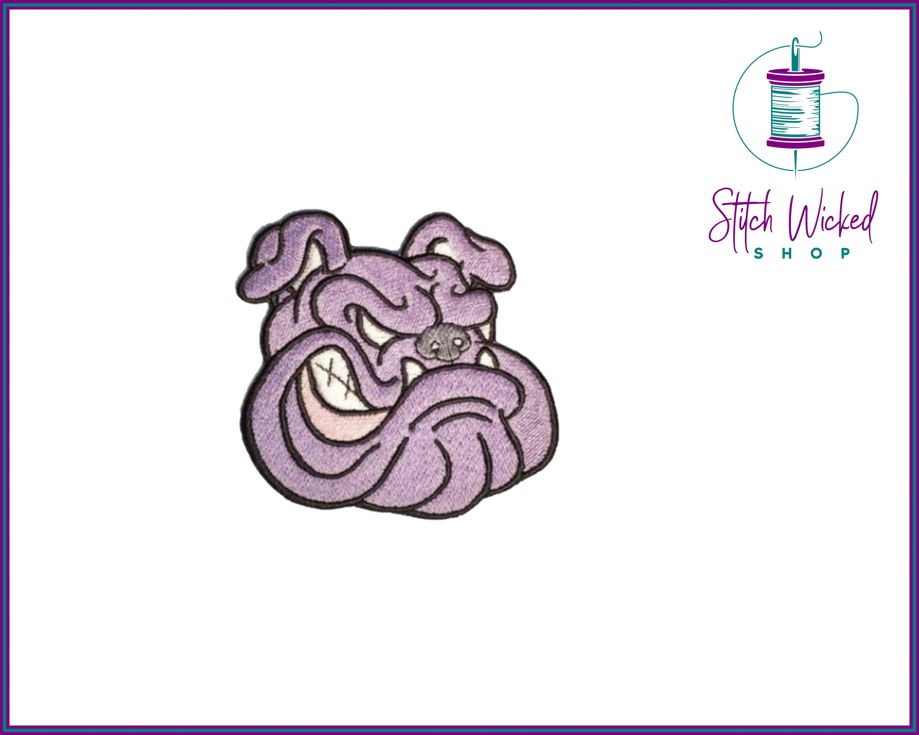 Bulldog Head, Fully Embroidered Patch