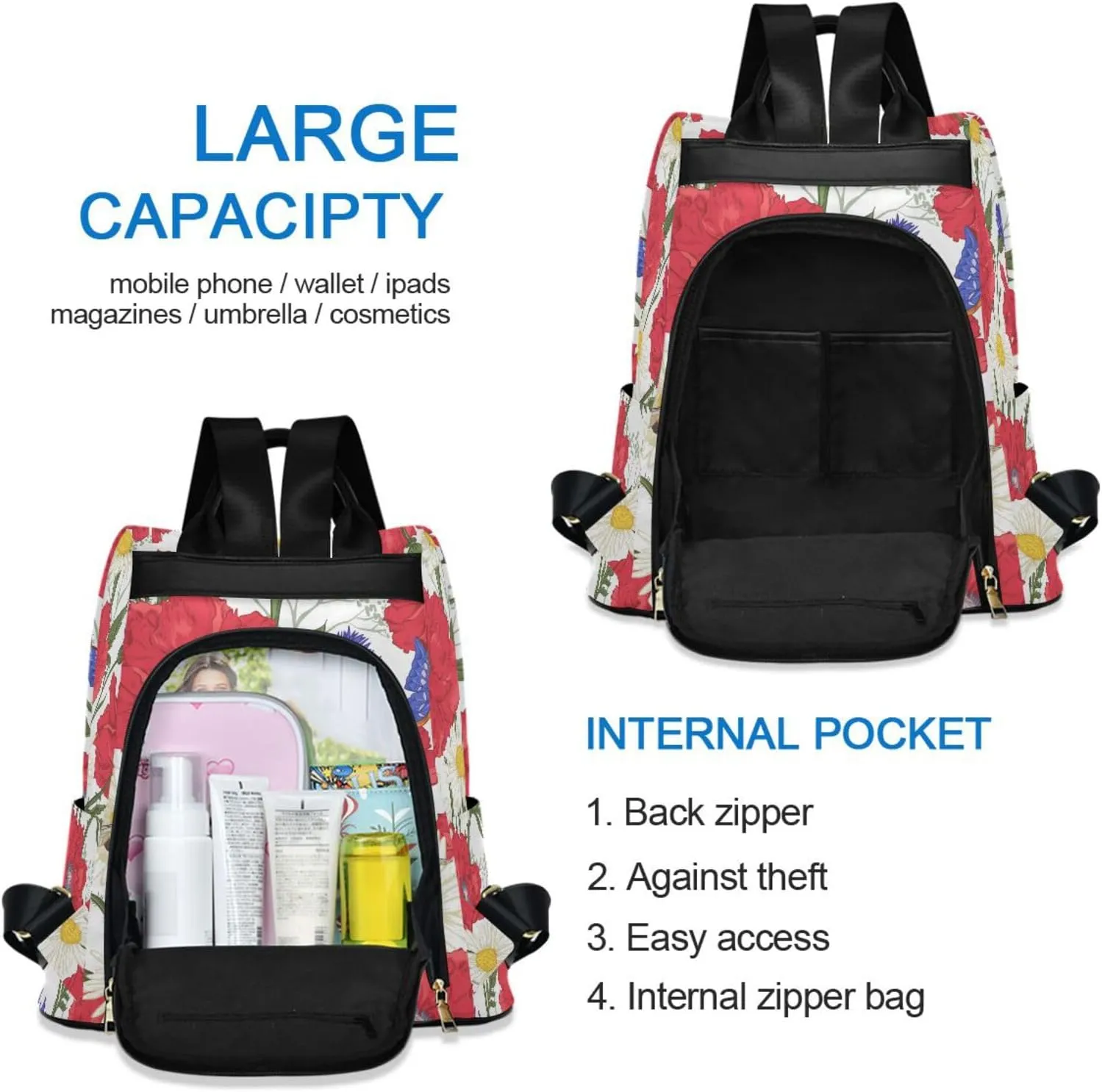 Butterfly Backpack for Women Fashion Casual Daypack Backpack Small Backpack Purse 13.4 X 5.9 X 15in Pattern 5