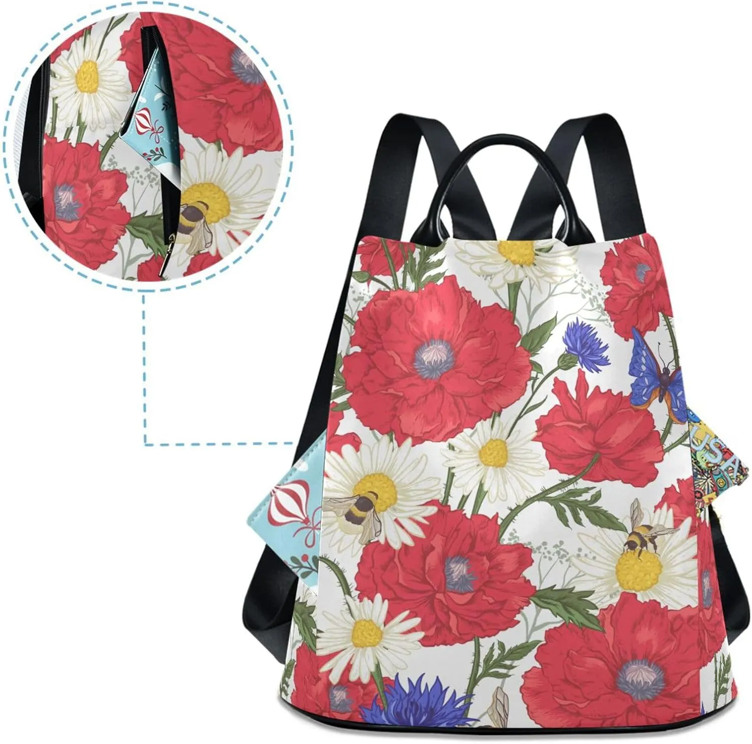 Butterfly Backpack for Women Fashion Casual Daypack Backpack Small Backpack Purse 13.4 X 5.9 X 15in Pattern 5
