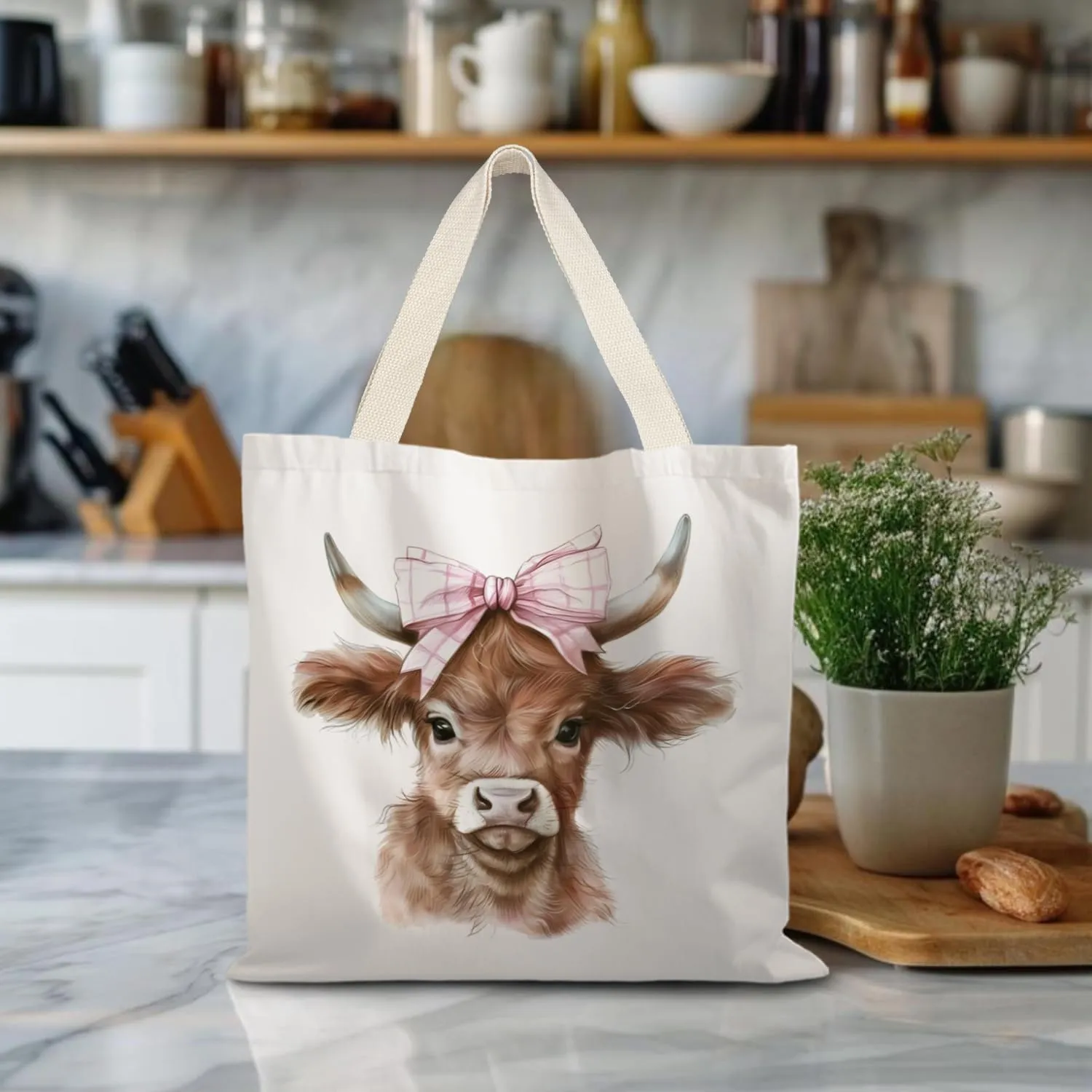 Canvas Tote Bag Aesthetic,Zoon Cow Dog Cat Tote Bag,Gifts for Women Canvas Tote Bags
