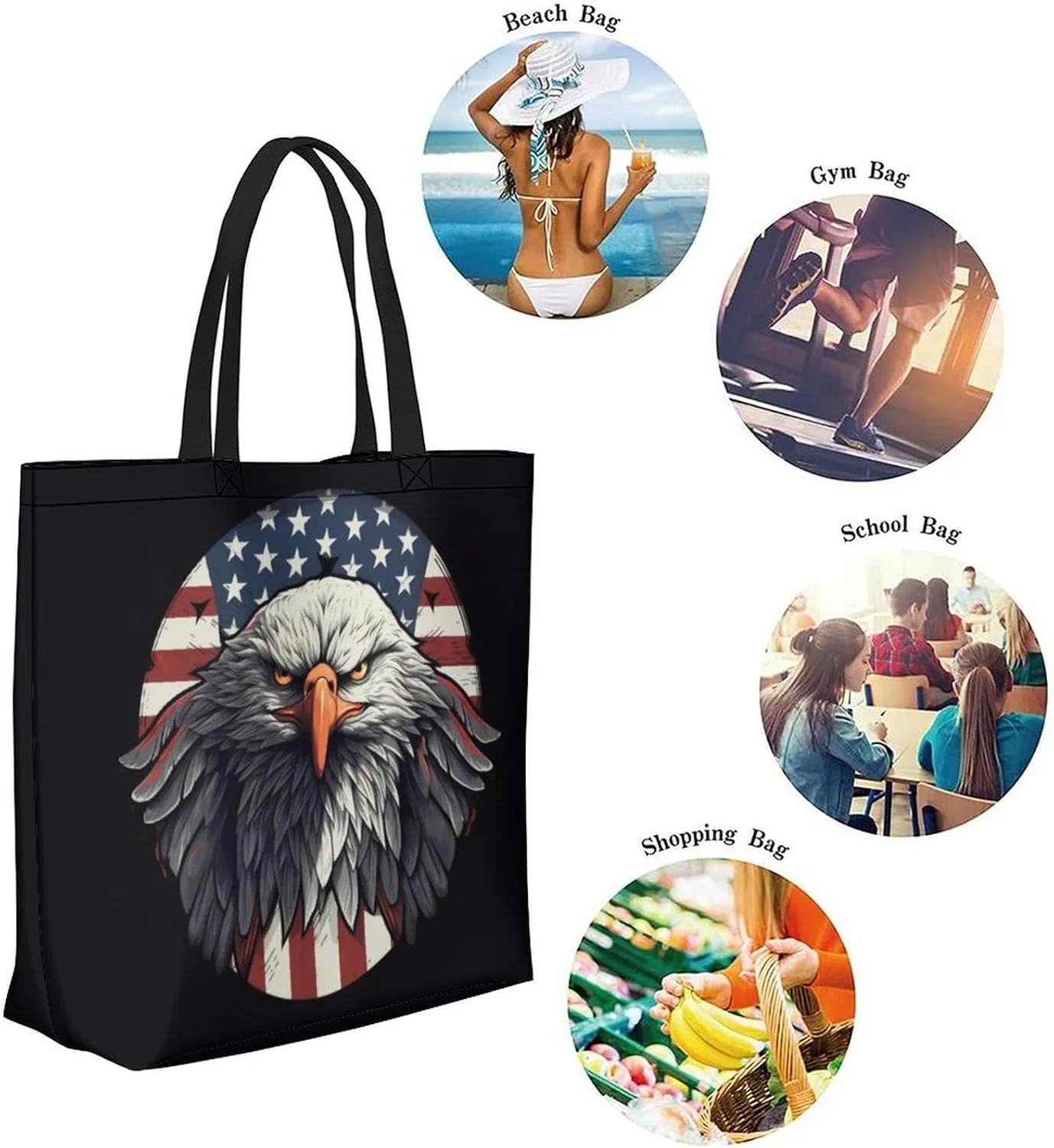 Canvas Tote Bag Large Women Casual Shoulder Bag Handbag Reusable Beach Shopping Grocery Bag For Outdoors