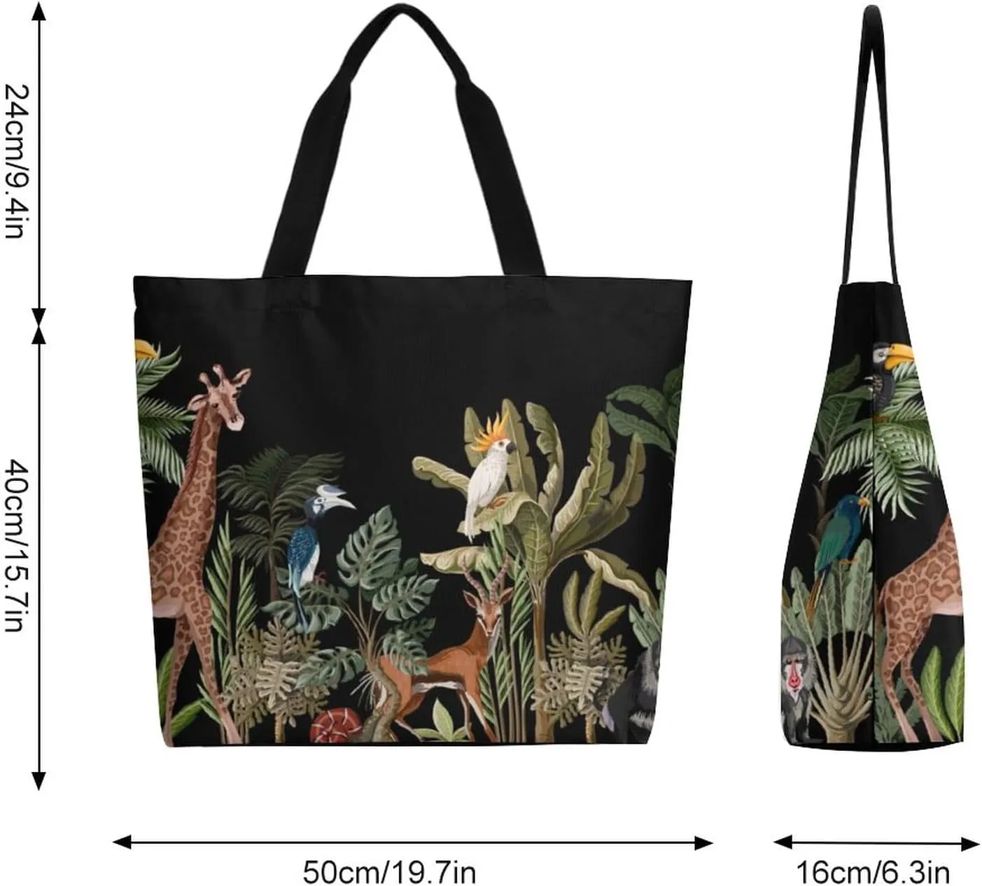 Canvas Tote Bag Large Women Casual Shoulder Bag Handbag Reusable Beach Shopping Grocery Bag For Outdoors