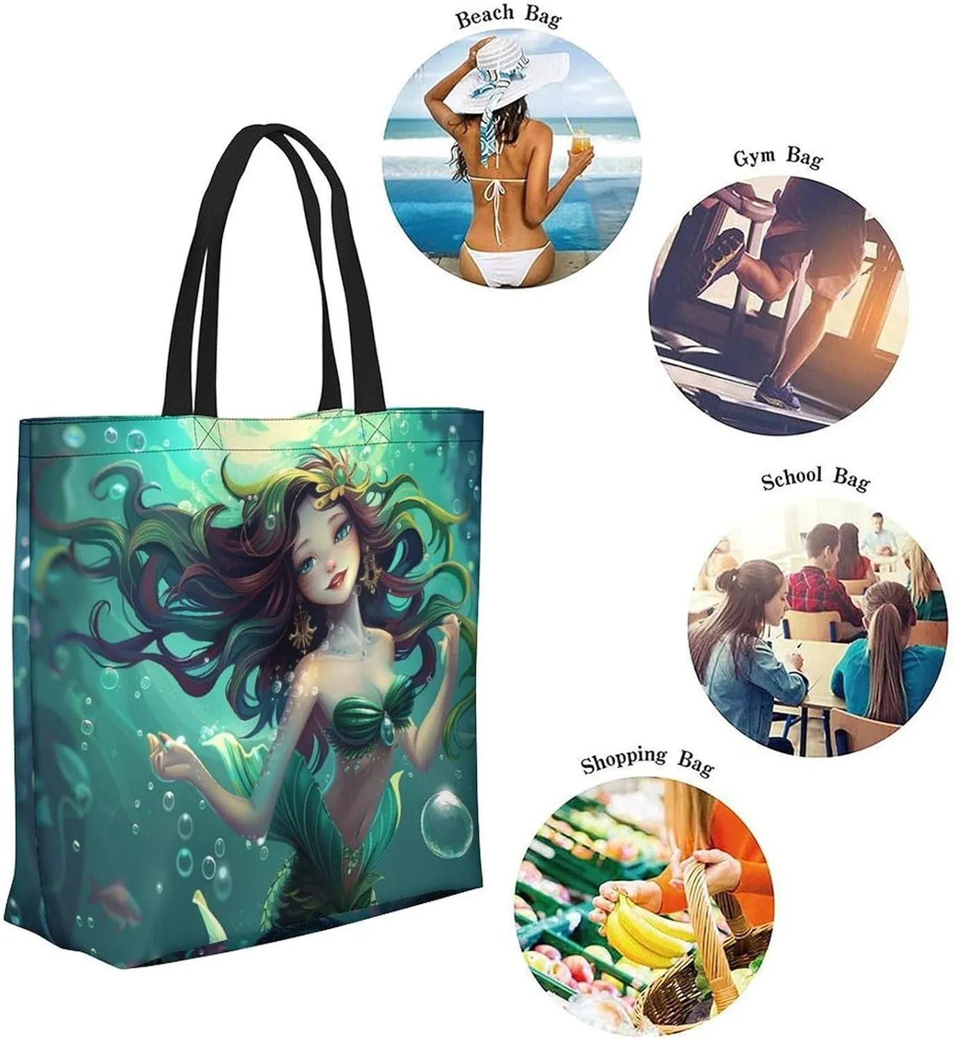 Canvas Tote Bag Large Women Casual Shoulder Bag Handbag Reusable Beach Shopping Grocery Bag For Outdoors