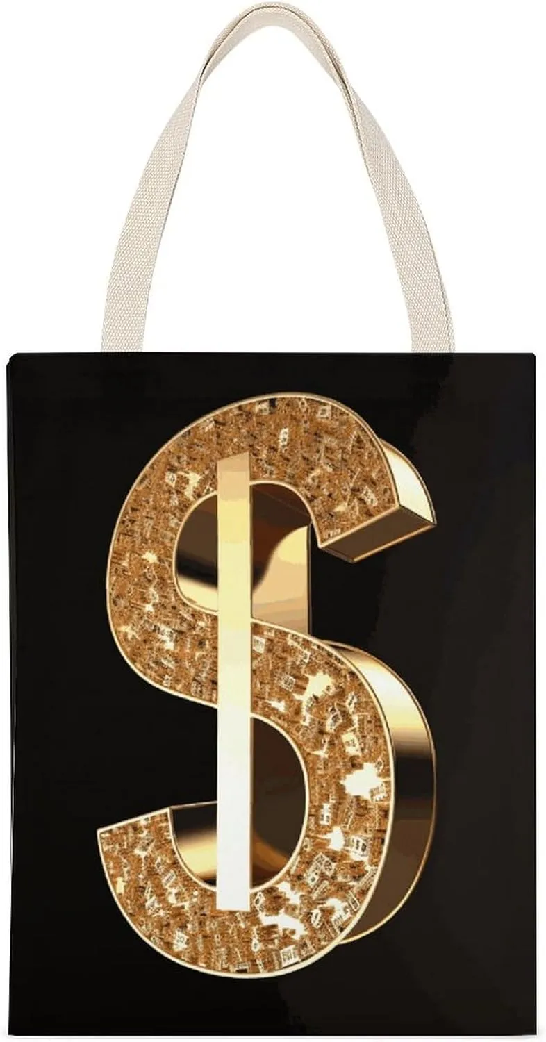 CanvasToteBagDoubleSidedPrintStylishReusableShoppingBagforDailyUse