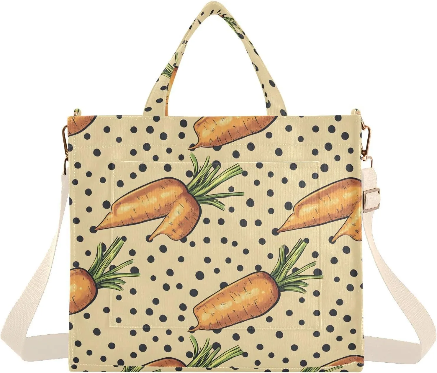 Carrots Tote Bag for Women Corduroy Handbag Purse with Detachable Strap Small Size