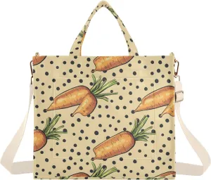 Carrots Tote Bag for Women Corduroy Handbag Purse with Detachable Strap Small Size