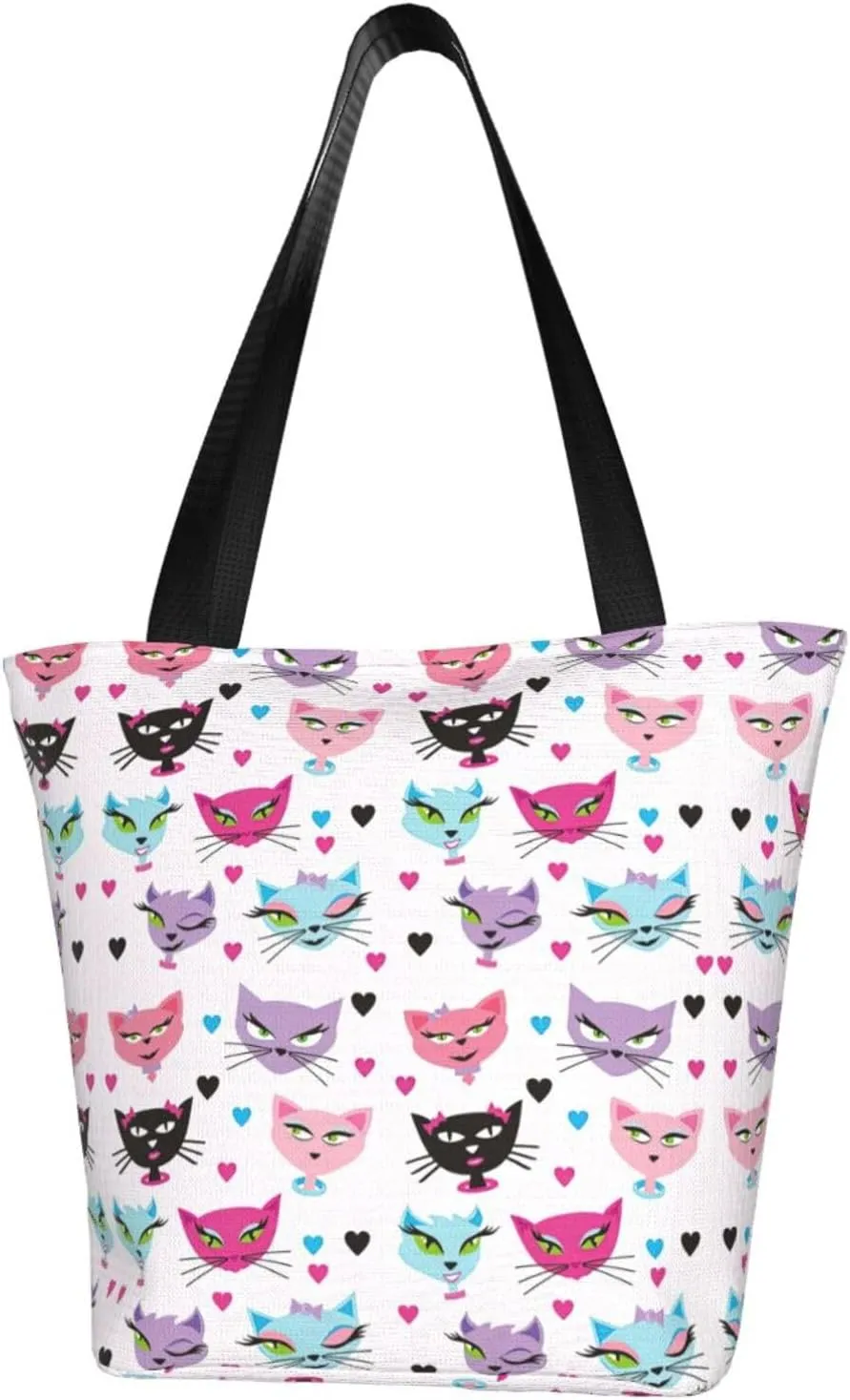 Cartoon Medicine Pattern Print Shoulder Tote Bag Women'S Large Size Handbag Casual Tote Shopping Bag For Women Fashion Travel