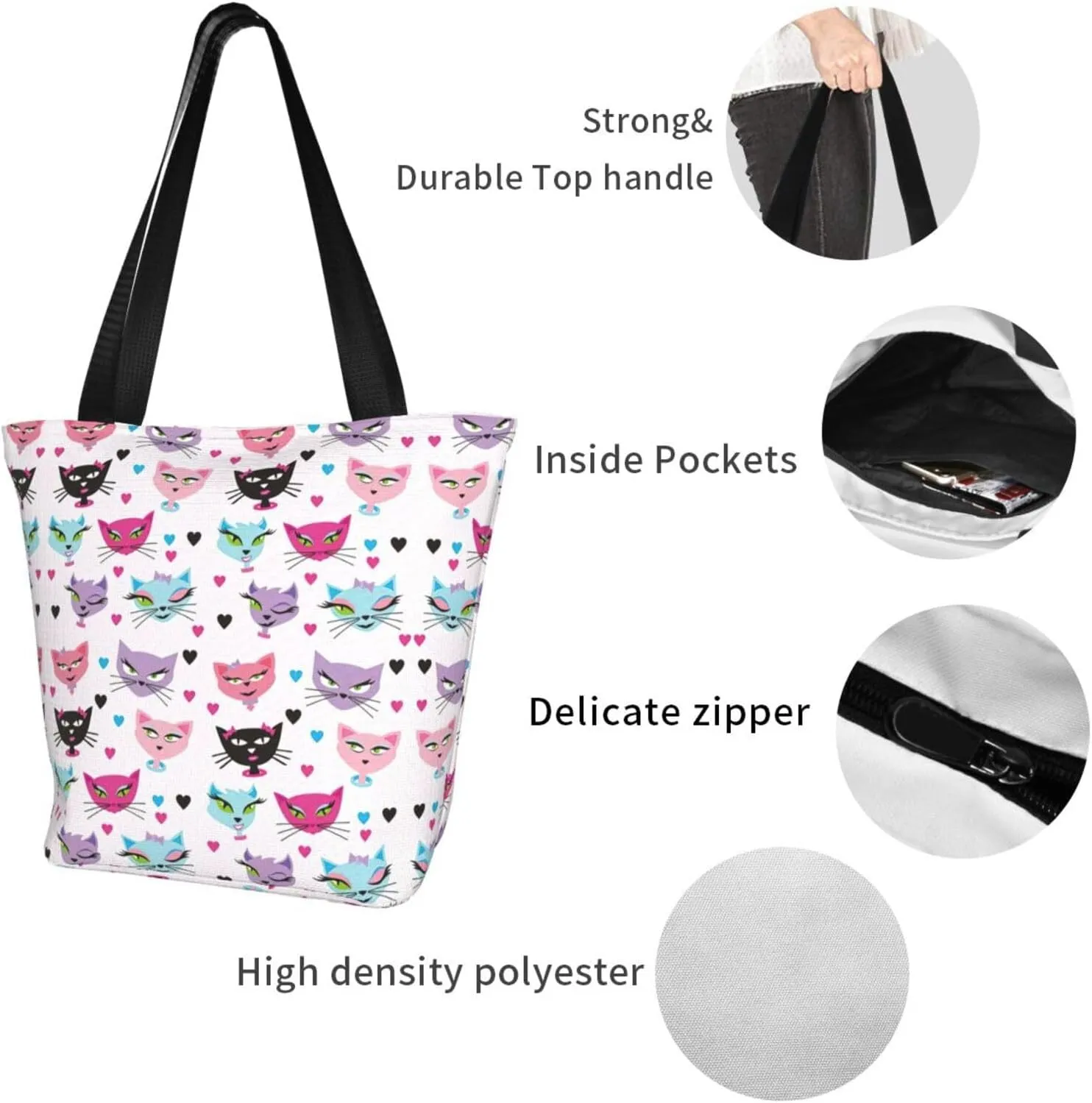 Cartoon Medicine Pattern Print Shoulder Tote Bag Women'S Large Size Handbag Casual Tote Shopping Bag For Women Fashion Travel