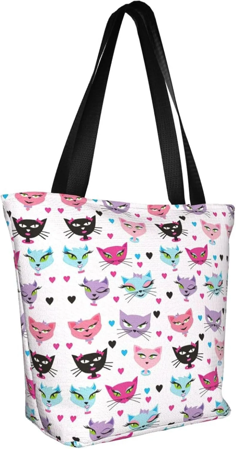 Cartoon Medicine Pattern Print Shoulder Tote Bag Women'S Large Size Handbag Casual Tote Shopping Bag For Women Fashion Travel