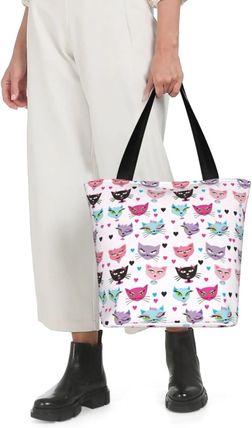 Cartoon Medicine Pattern Print Shoulder Tote Bag Women'S Large Size Handbag Casual Tote Shopping Bag For Women Fashion Travel