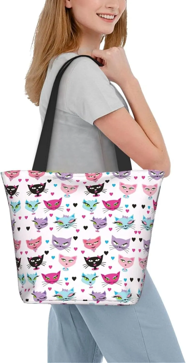 Cartoon Medicine Pattern Print Shoulder Tote Bag Women'S Large Size Handbag Casual Tote Shopping Bag For Women Fashion Travel