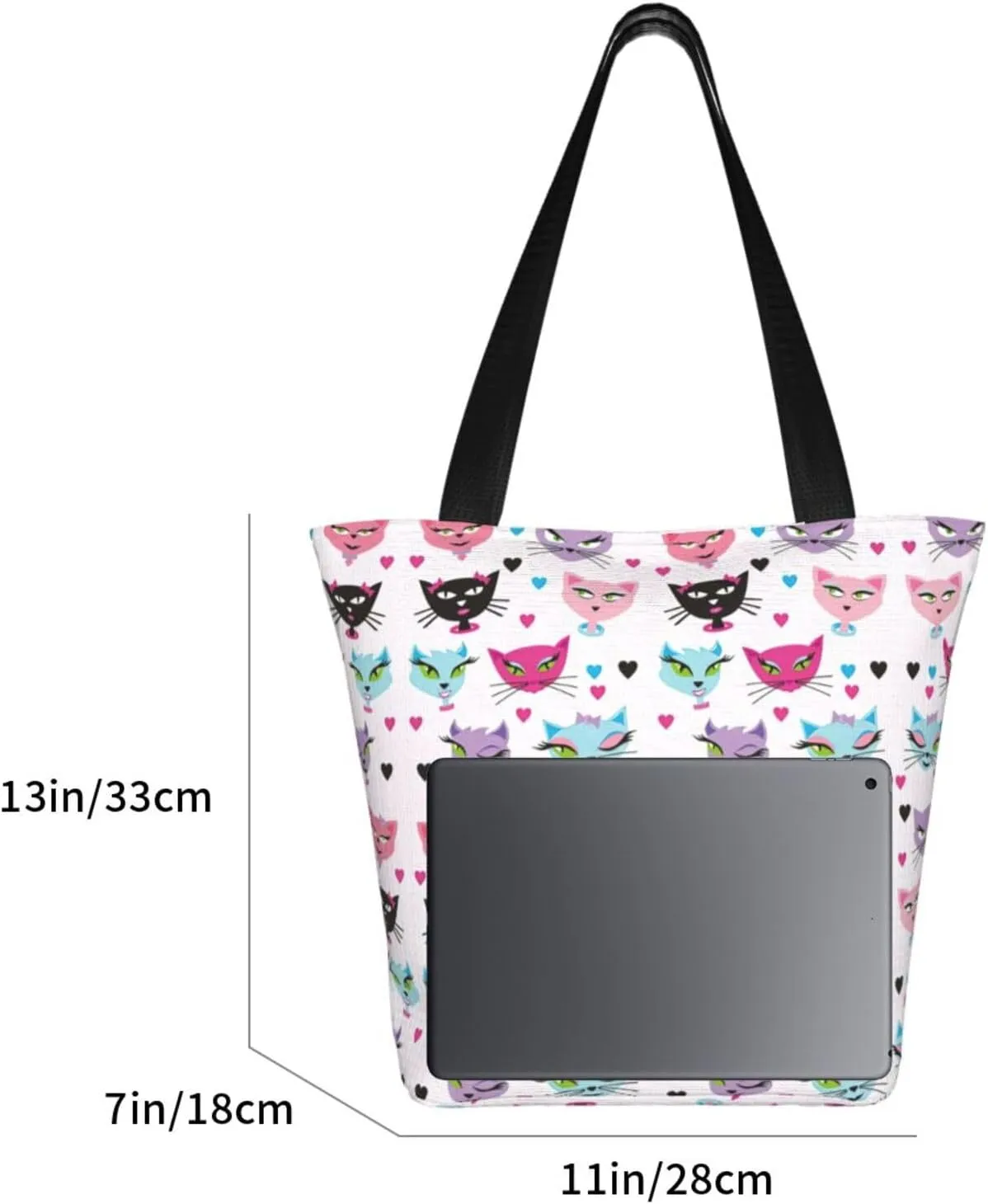Cartoon Medicine Pattern Print Shoulder Tote Bag Women'S Large Size Handbag Casual Tote Shopping Bag For Women Fashion Travel