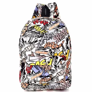 Cartoon Street Graffiti Women Backpack