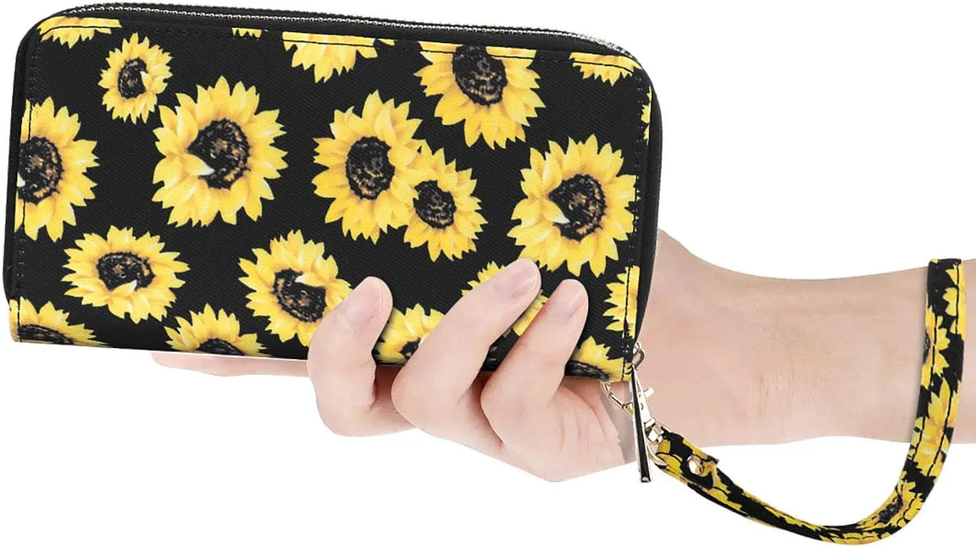 Cellphone Wallet for Women Dual Zipper Long Purse with Removable Wristlet