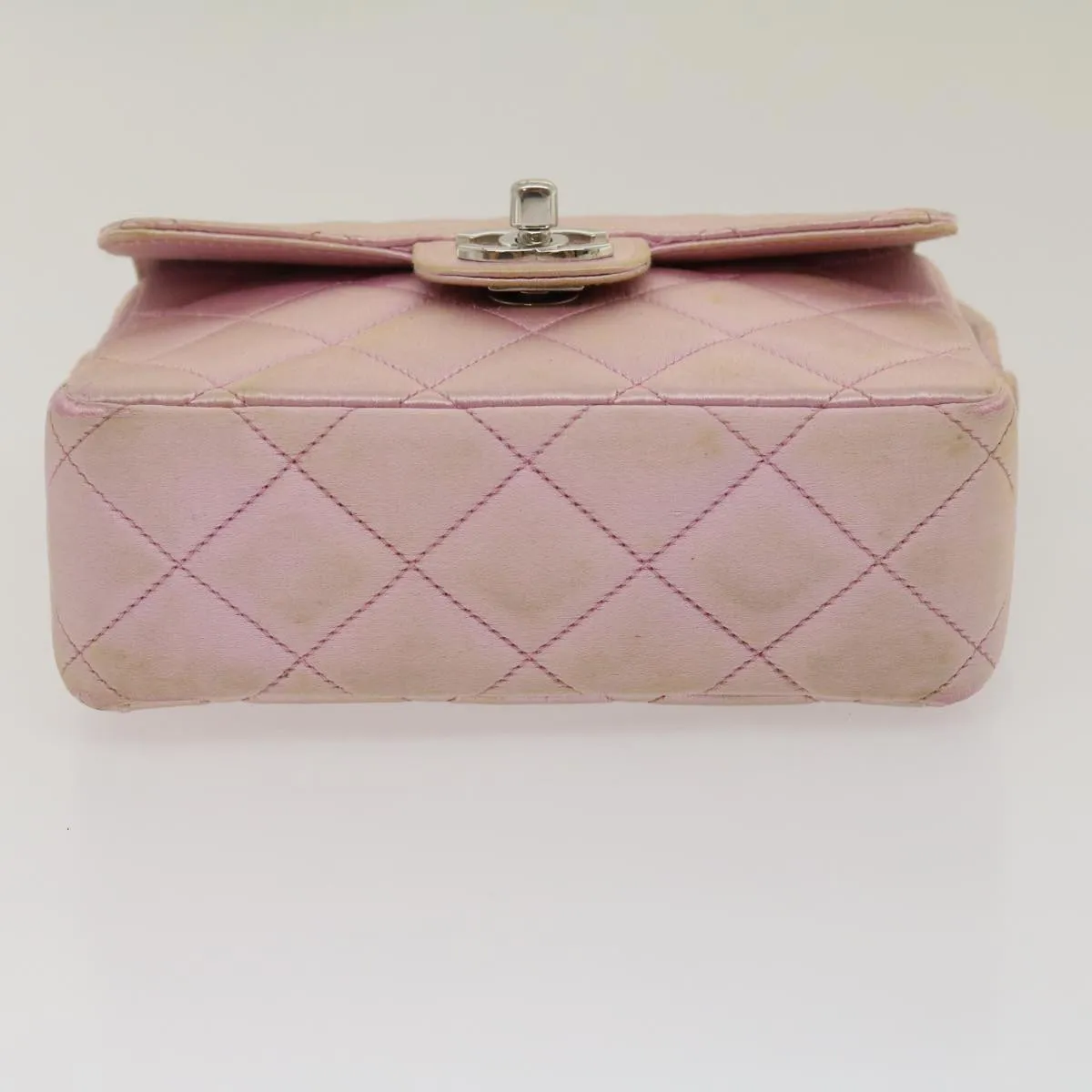 CHANEL Matelasse Hand Bag Silk Satin Pink CC  29999A