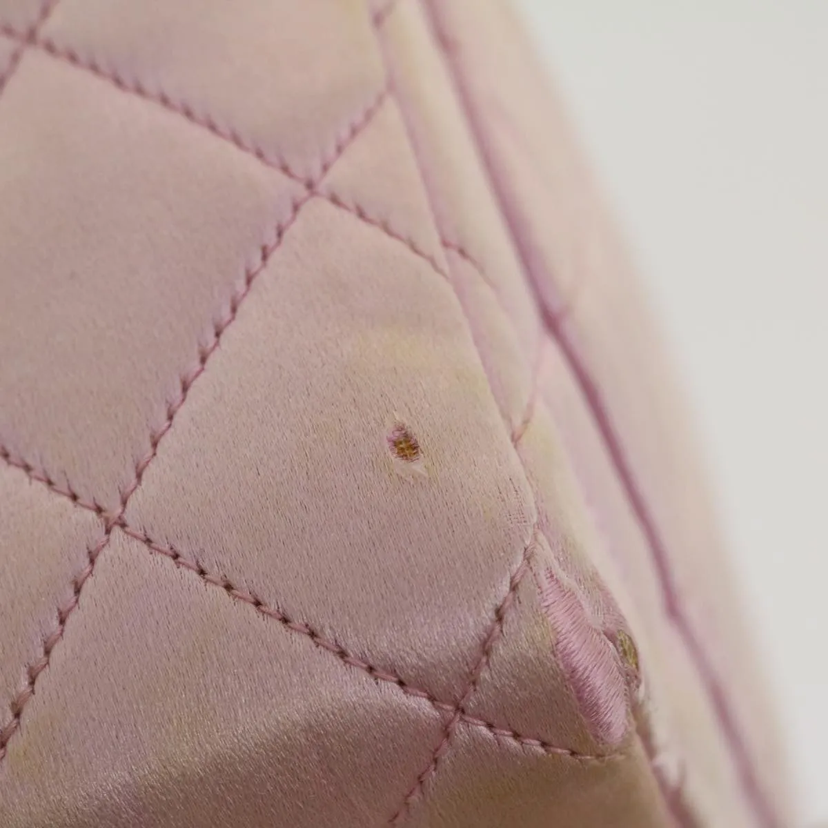 CHANEL Matelasse Hand Bag Silk Satin Pink CC  29999A
