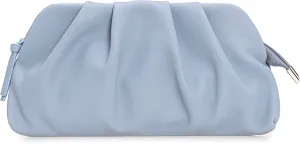 CHARMING TAILOR Chic Soft Vegan Leather Clutch Bag Dressy Pleated PU Evening Purse for Women