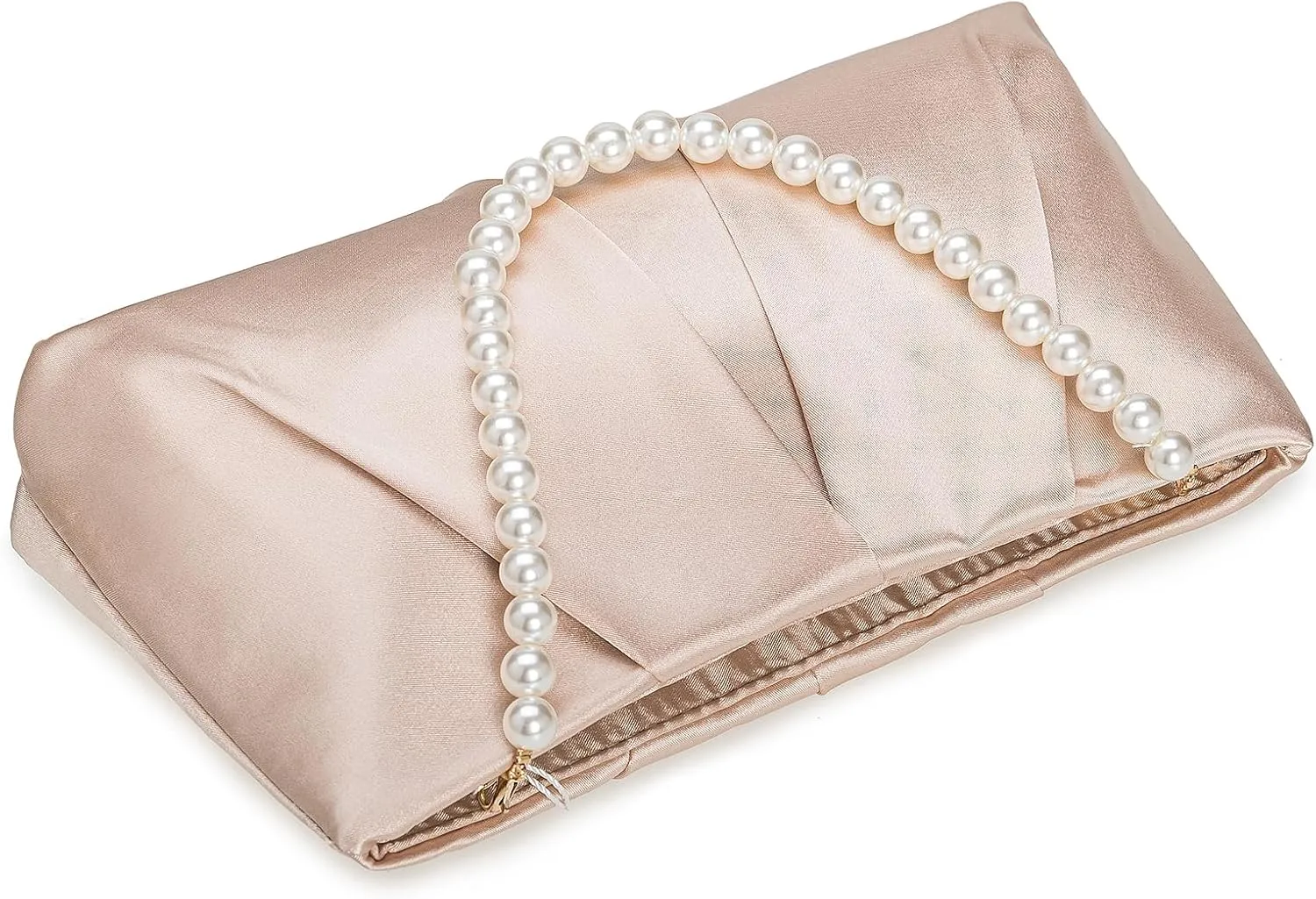 CHARMING TAILOR Evening Bag Women Wedding Party Handbag Small Dressy Formal Purse Pleated Satin Clutch