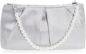 CHARMING TAILOR Evening Bag Women Wedding Party Handbag Small Dressy Formal Purse Pleated Satin Clutch