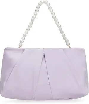 CHARMING TAILOR Evening Bag Women Wedding Party Handbag Small Dressy Formal Purse Pleated Satin Clutch