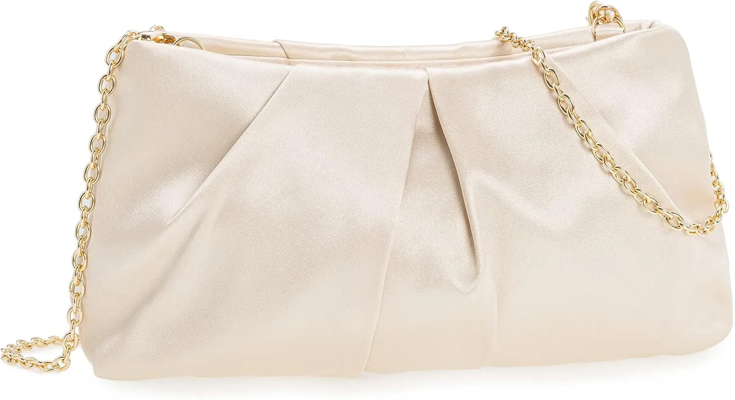 CHARMING TAILOR Evening Bag Women Wedding Party Handbag Small Dressy Formal Purse Pleated Satin Clutch