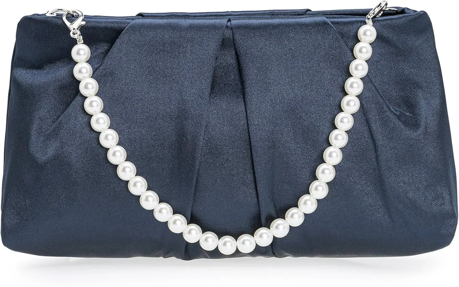 CHARMING TAILOR Evening Bag Women Wedding Party Handbag Small Dressy Formal Purse Pleated Satin Clutch