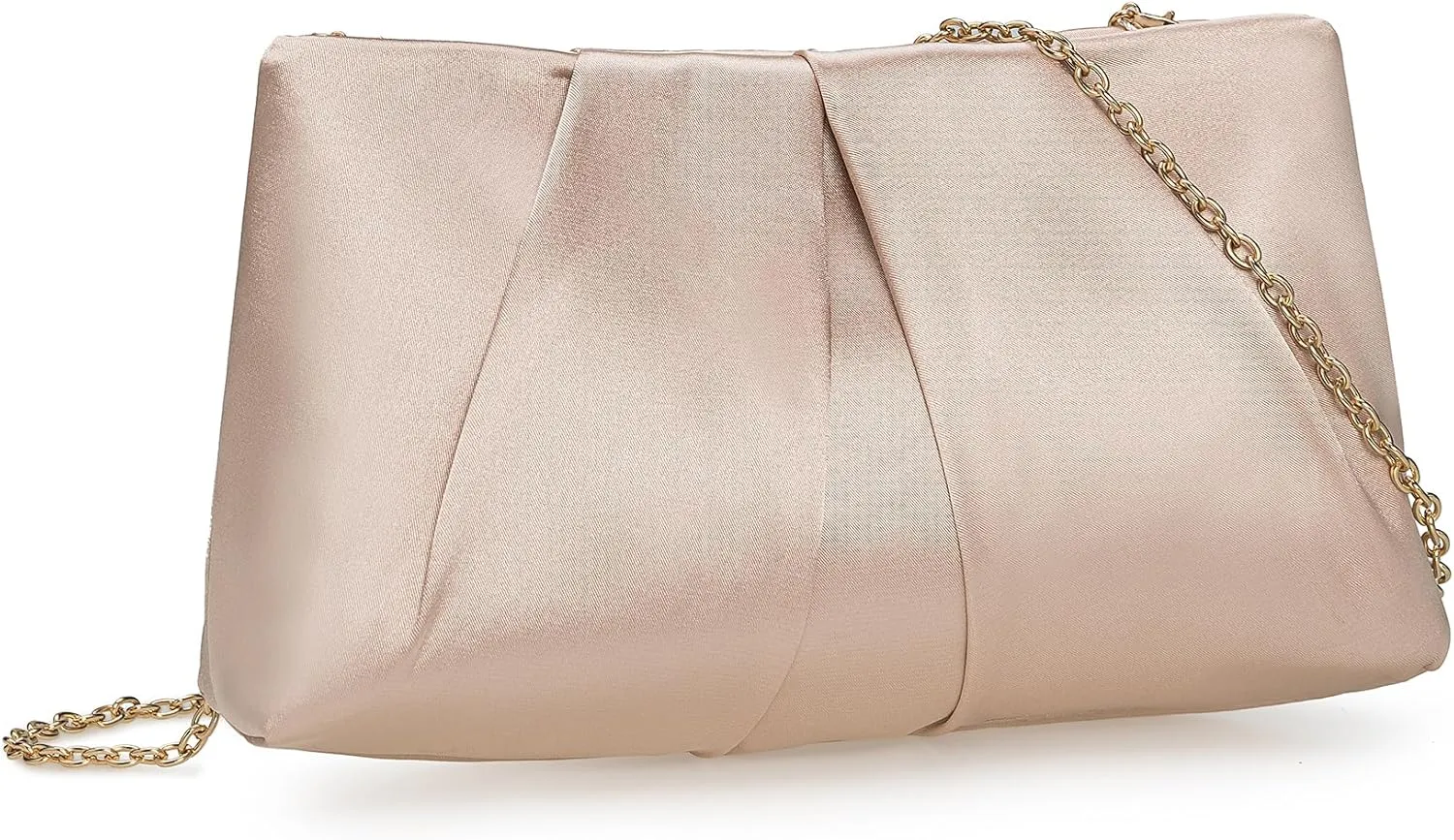 CHARMING TAILOR Evening Bag Women Wedding Party Handbag Small Dressy Formal Purse Pleated Satin Clutch