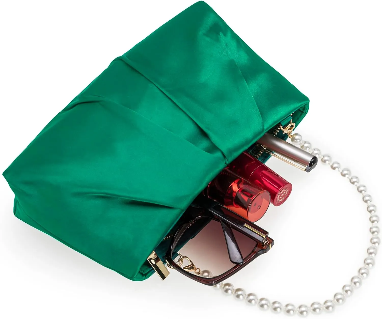 CHARMING TAILOR Evening Bag Women Wedding Party Handbag Small Dressy Formal Purse Pleated Satin Clutch