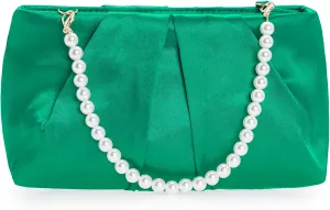 CHARMING TAILOR Evening Bag Women Wedding Party Handbag Small Dressy Formal Purse Pleated Satin Clutch