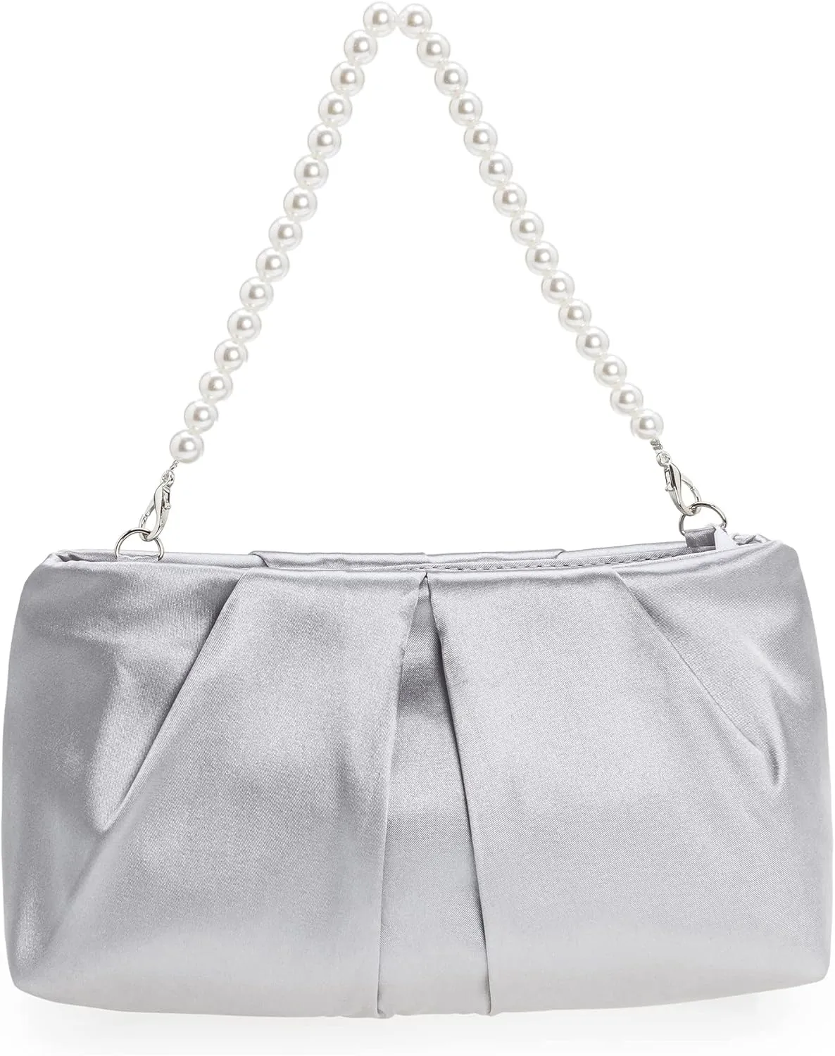 CHARMING TAILOR Evening Bag Women Wedding Party Handbag Small Dressy Formal Purse Pleated Satin Clutch