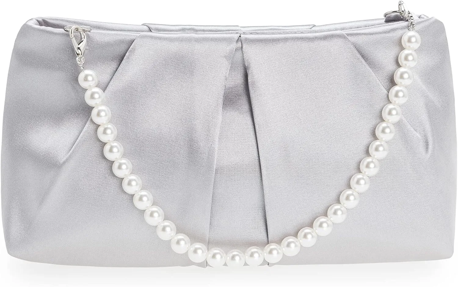 CHARMING TAILOR Evening Bag Women Wedding Party Handbag Small Dressy Formal Purse Pleated Satin Clutch